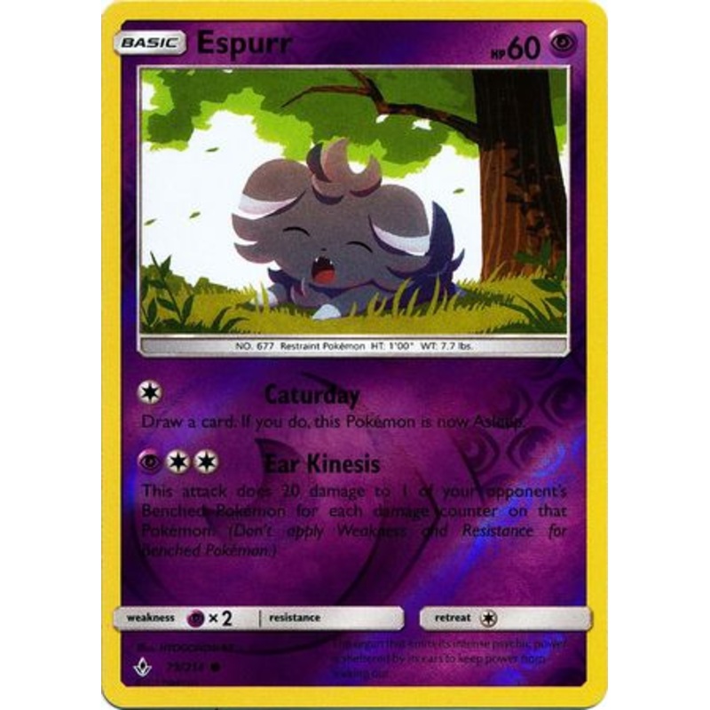 Pokemon Card Unbroken Bonds 79/214 079/214 Espurr Common Reverse Holo