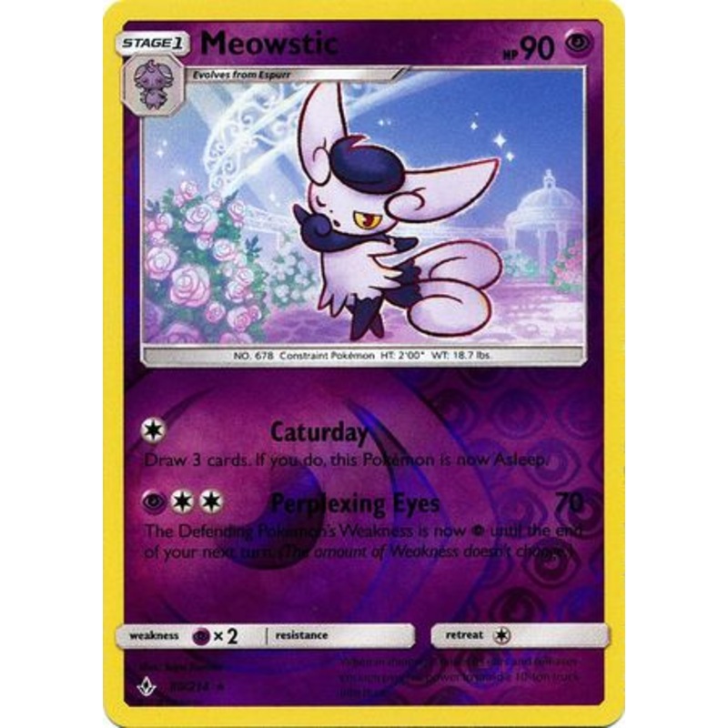 Pokemon Card Unbroken Bonds 80/214 080/214 Meowstic Rare Reverse Holo