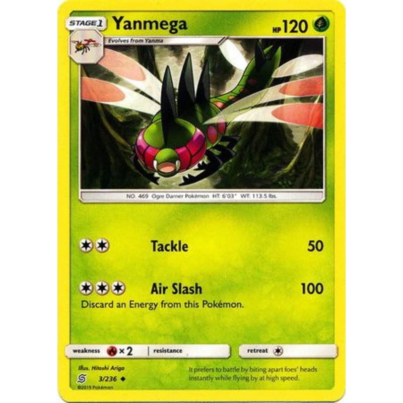 Pokemon Card Unified Minds 003/236 3/236 Yanmega Uncommon