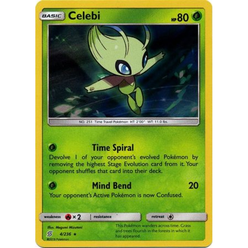 Pokemon Card Unified Minds 004/236 4/236 Celebi Holo Rare