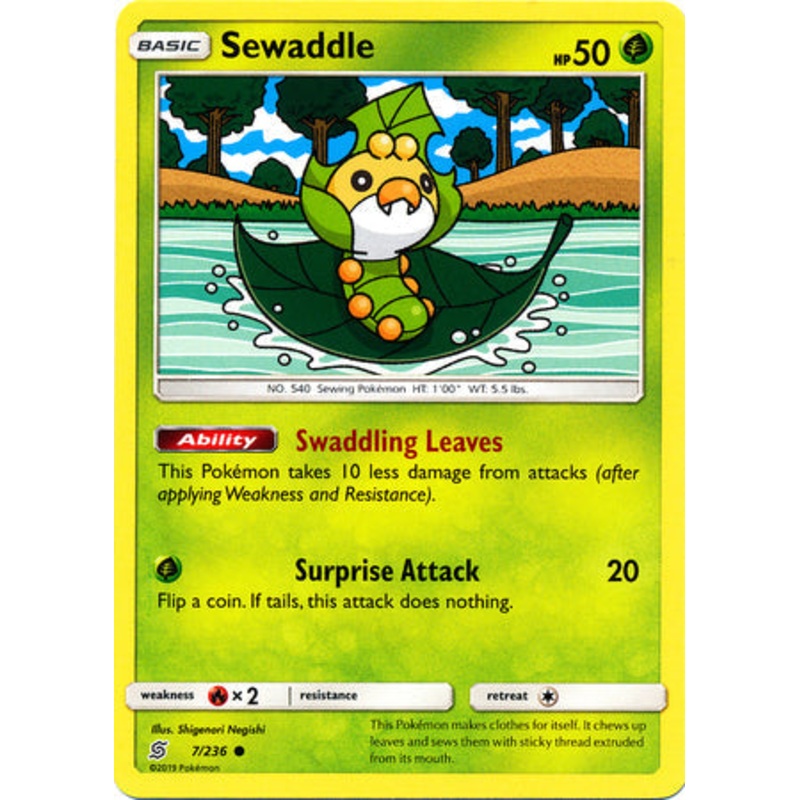 Pokemon Card Unified Minds 007/236 7/236 Sewaddle Common