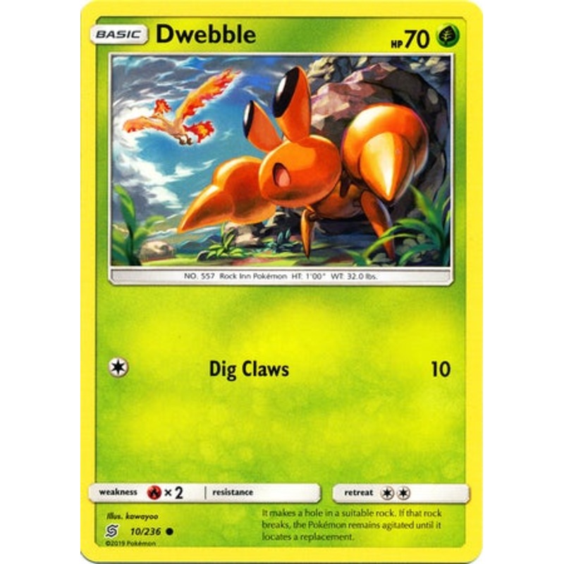 Pokemon Card Unified Minds 010/236 10/236 Dwebble Common