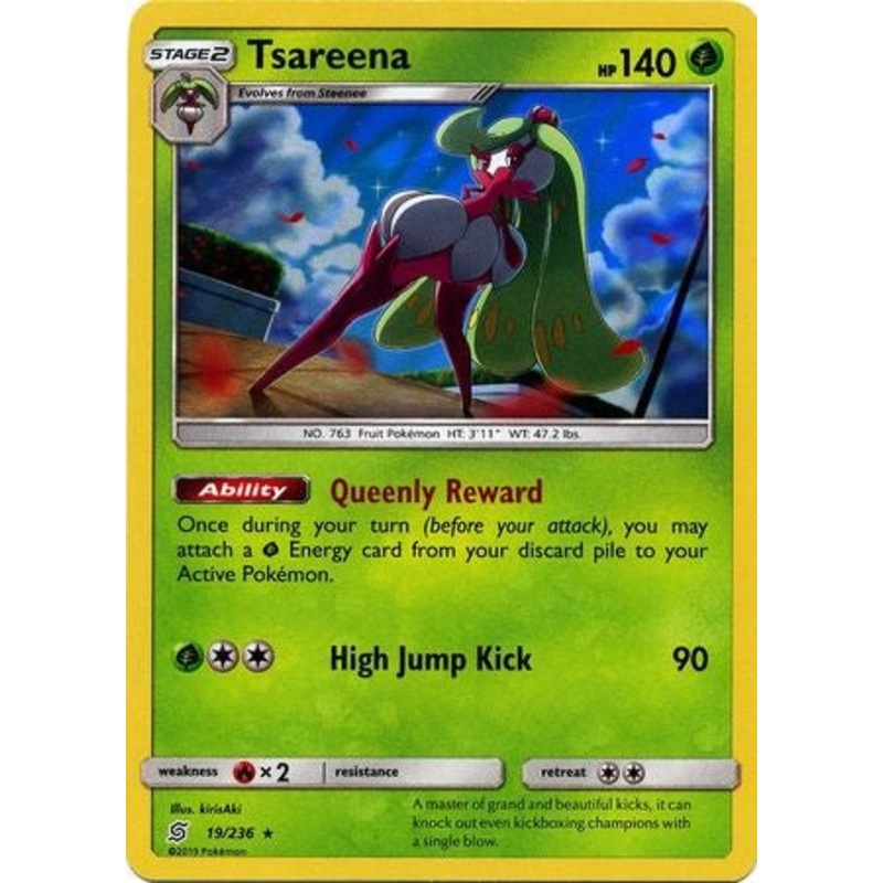 Pokemon Card Unified Minds 019/236 19/236 Tsareena Holo Rare