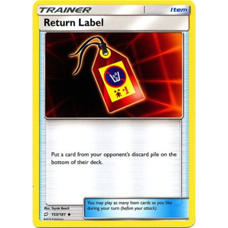 Pokemon Card Team Up 153/181 Return Label Item Uncommon