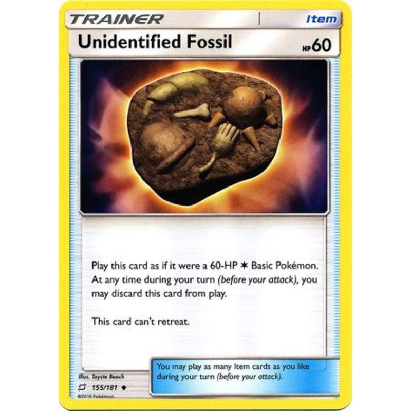 Pokemon Card Team Up 155/181 Unidentified Fossil Item Uncommon