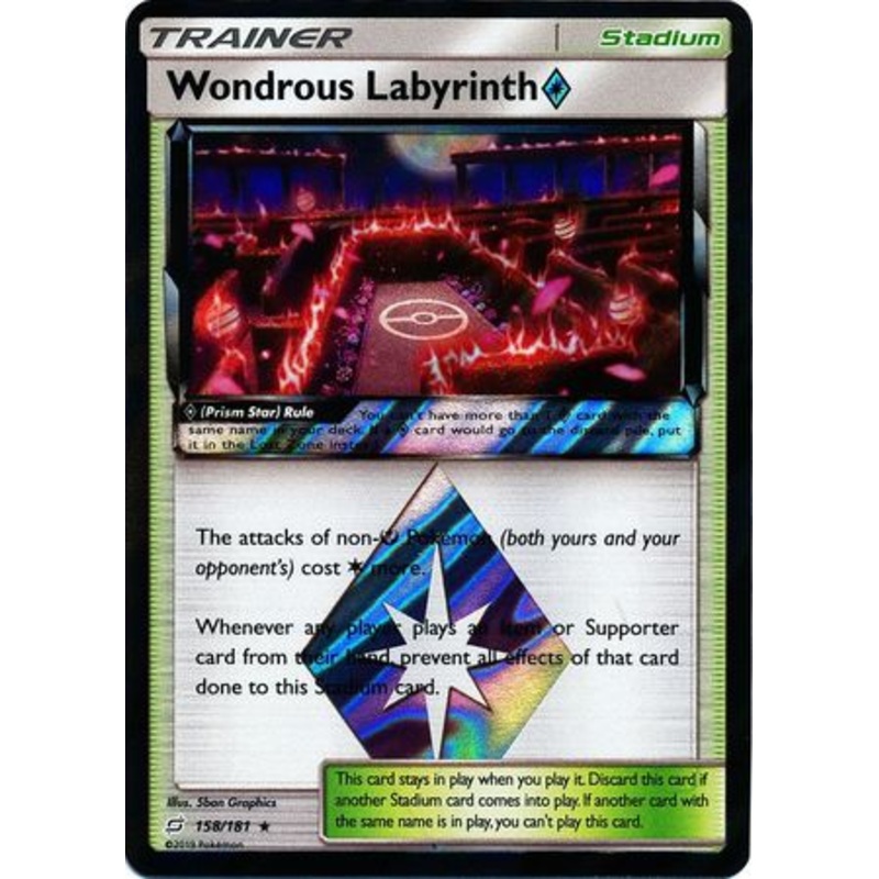 Pokemon Card Team Up 158/181 Wondrous Labyrinth Prism Star Stadium Holo Rare