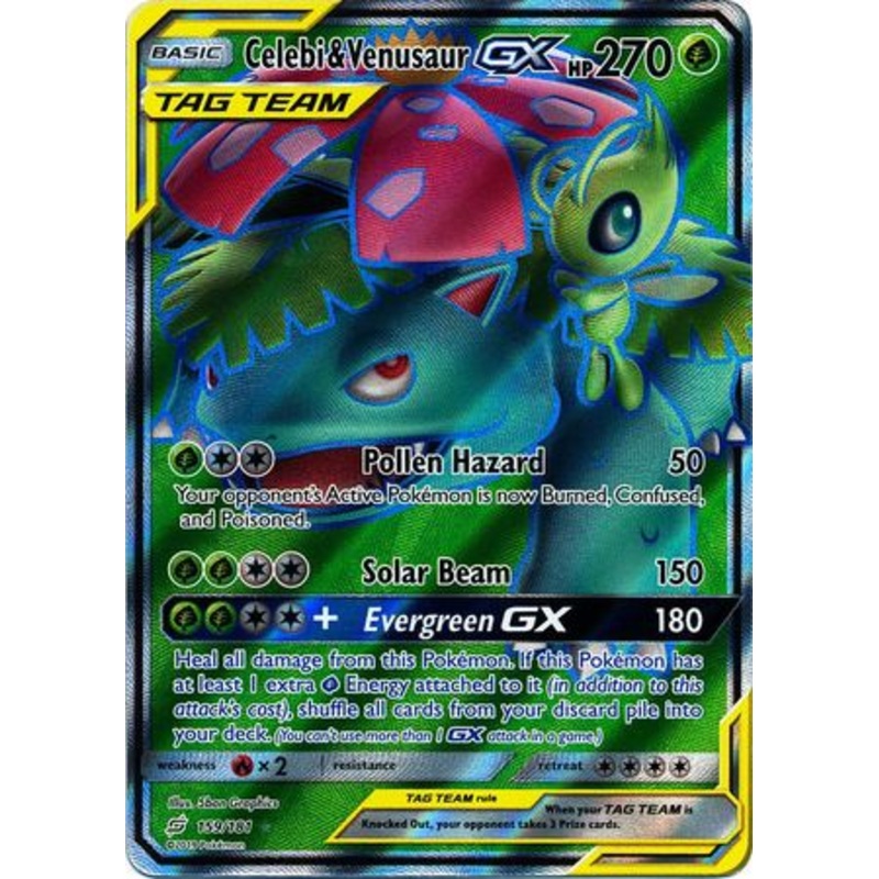 Pokemon Card Team Up 159/181 Celebi & Venusaur Tag Team GX Full Art