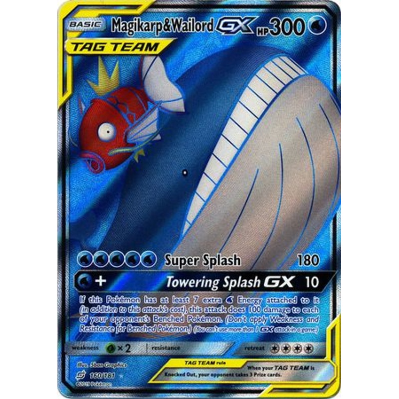 Pokemon Card Team Up 160/181 Magikarp & Wailord Tag Team GX Full Art