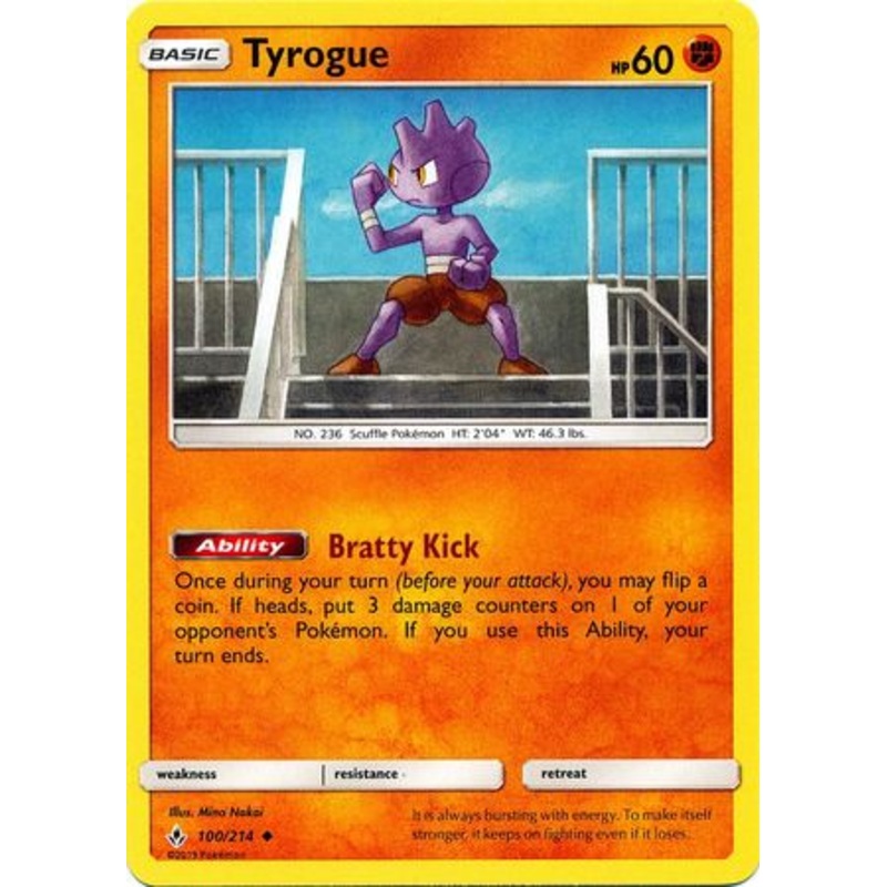 Pokemon Card Unbroken Bonds 100/214 Tyrogue Uncommon