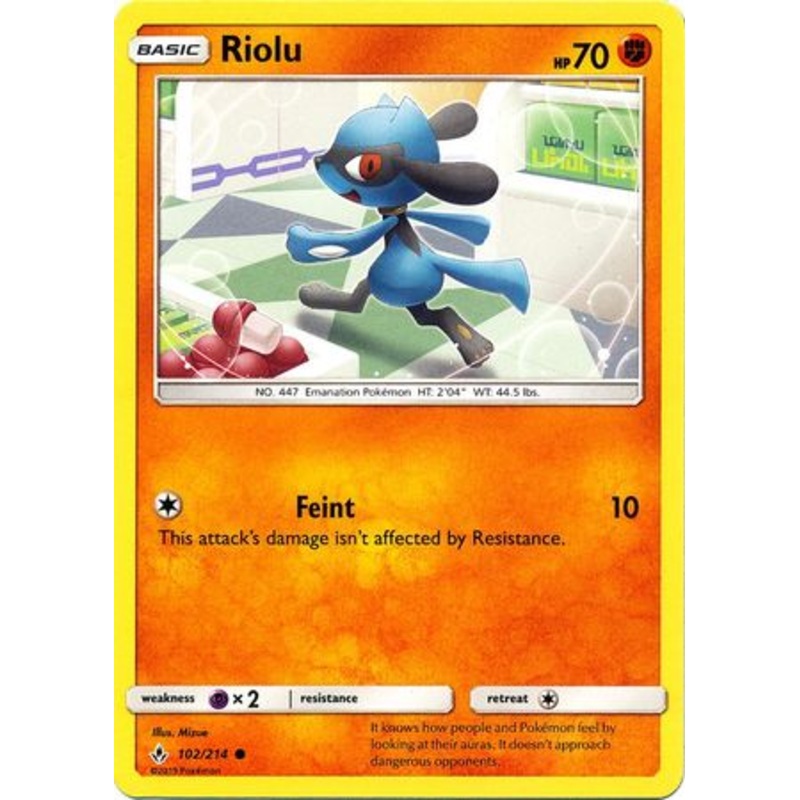 Pokemon Card Unbroken Bonds 102/214 Riolu Common