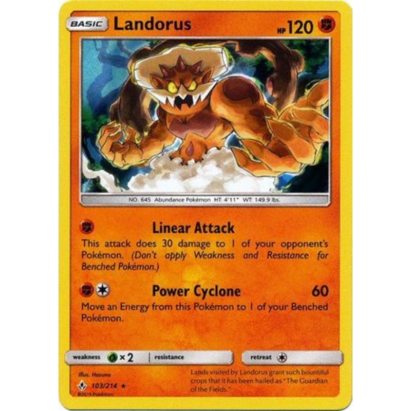 Pokemon Card Unbroken Bonds 103/214 Landorus Holo Rare