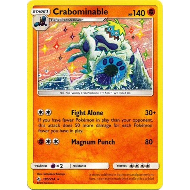 Pokemon Card Unbroken Bonds 105/214 Crabominable Rare