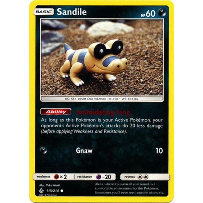Pokemon Card Unbroken Bonds 113/214 Sandile Common
