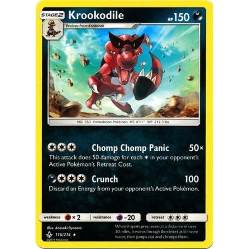 Pokemon Card Unbroken Bonds 116/214 Krookodile Rare