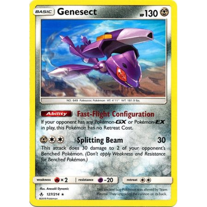Pokemon Card Unbroken Bonds 127/214 Genesect Rare