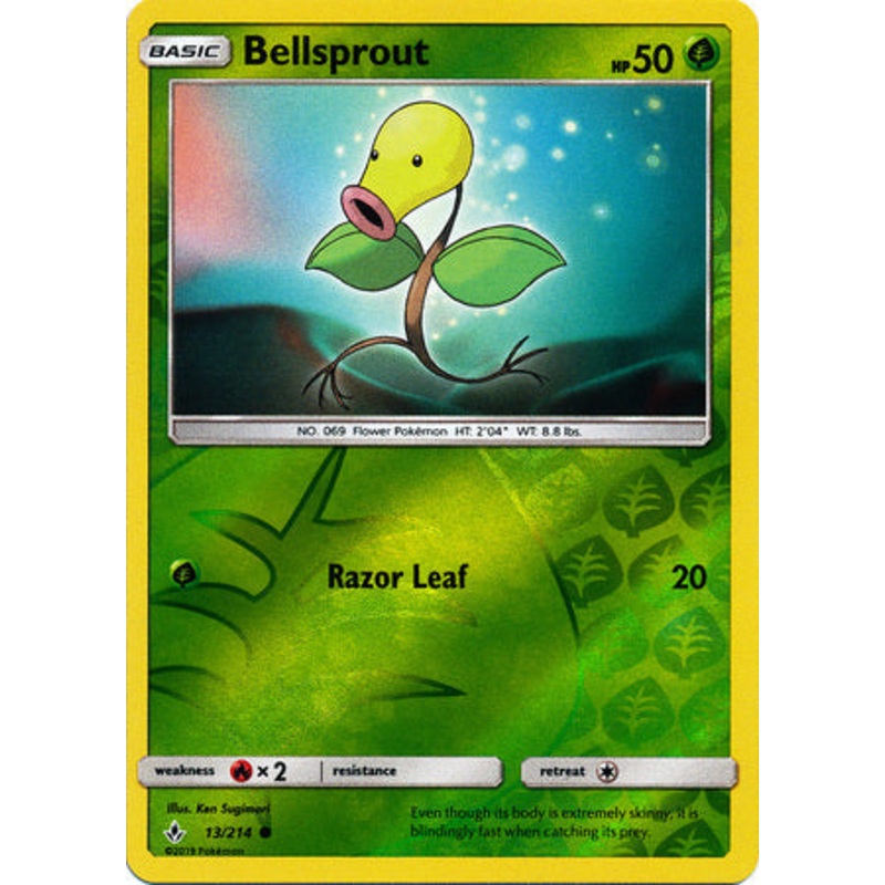 Pokemon Card Unbroken Bonds 13/214 013/214 Bellsprout Common Reverse Holo