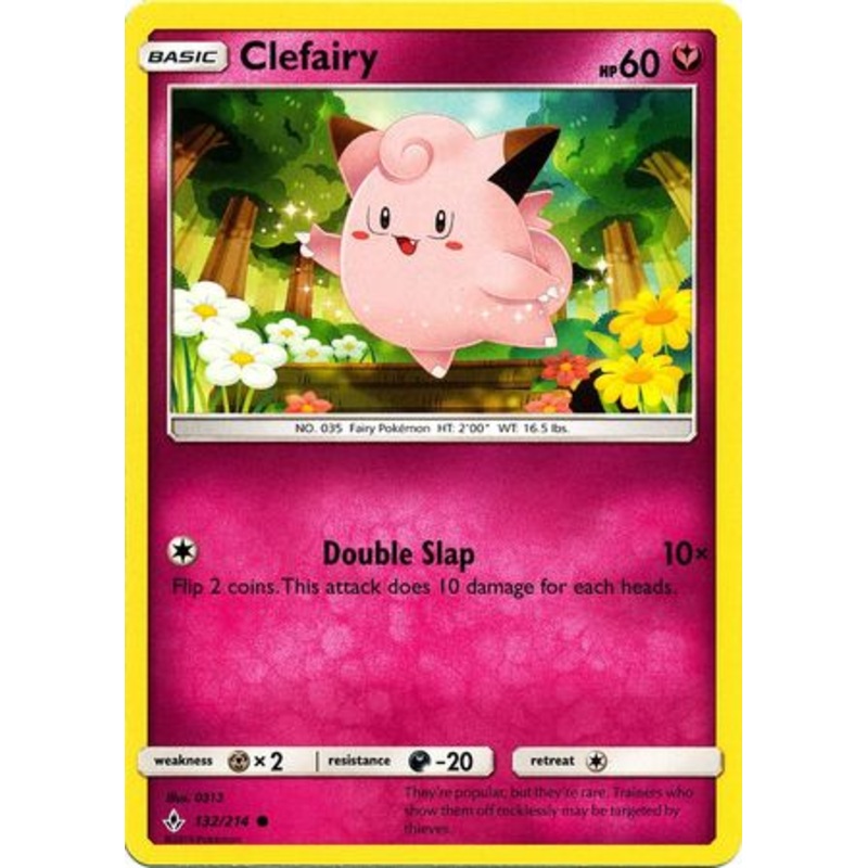 Pokemon Card Unbroken Bonds 132/214 Clefairy Common