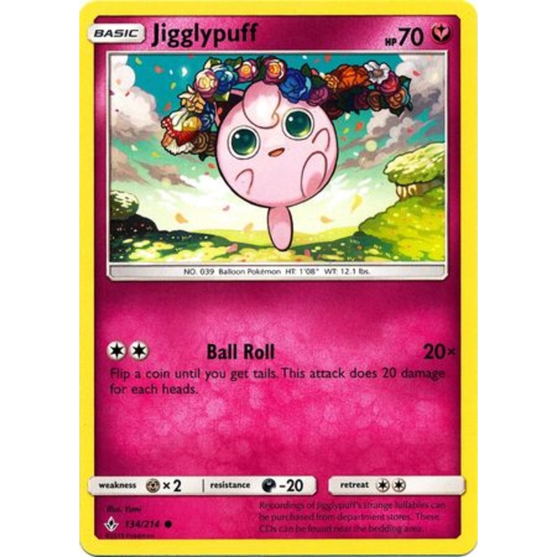 Pokemon Card Unbroken Bonds 134/214 Jigglypuff Common