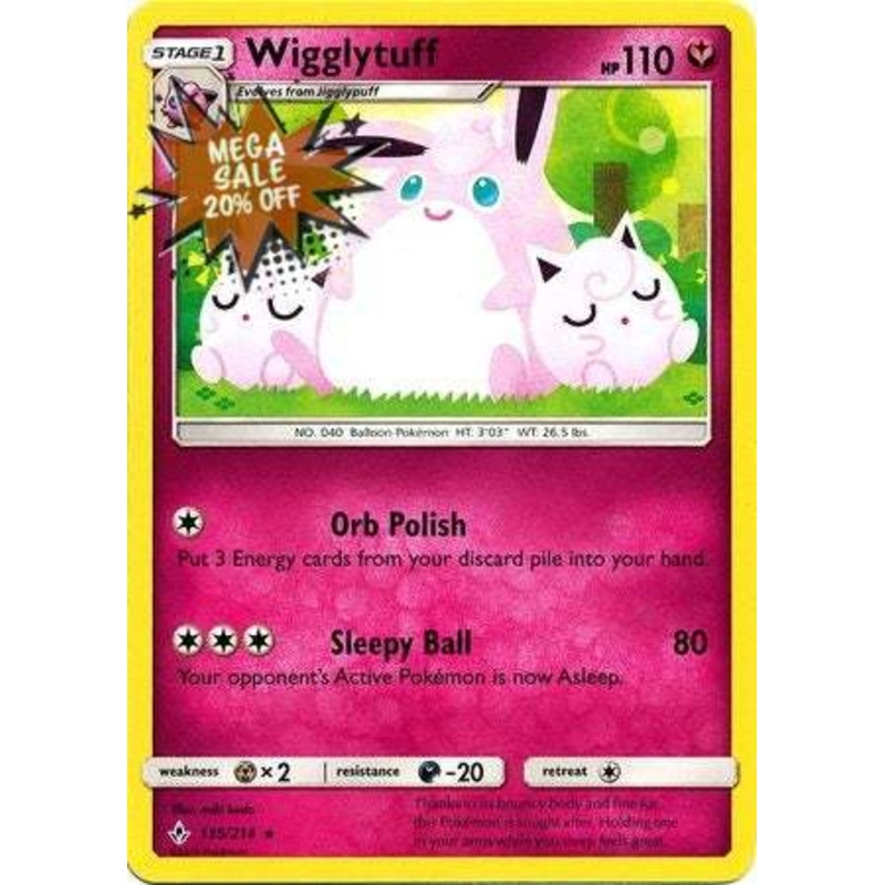 Pokemon Card Unbroken Bonds 135/214 Wigglytuff Rare
