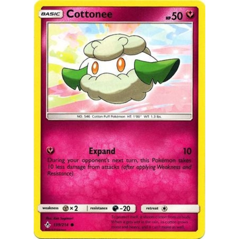 Pokemon Card Unbroken Bonds 139/214 Cottonee Common