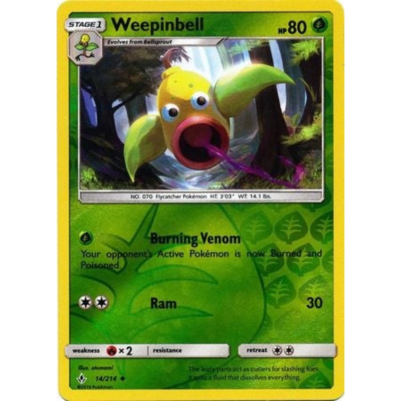 Pokemon Card Unbroken Bonds 14/214 014/214 Weepinbell Uncommon Reverse Holo