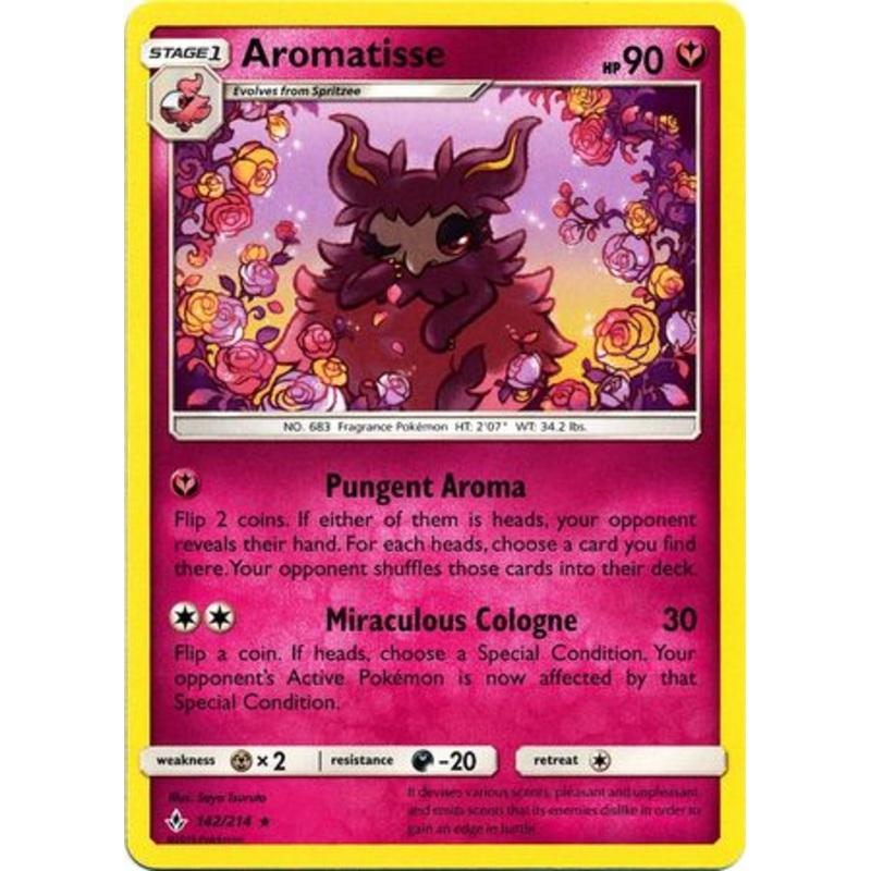 Pokemon Card Unbroken Bonds 142/214 Aromatisse Rare