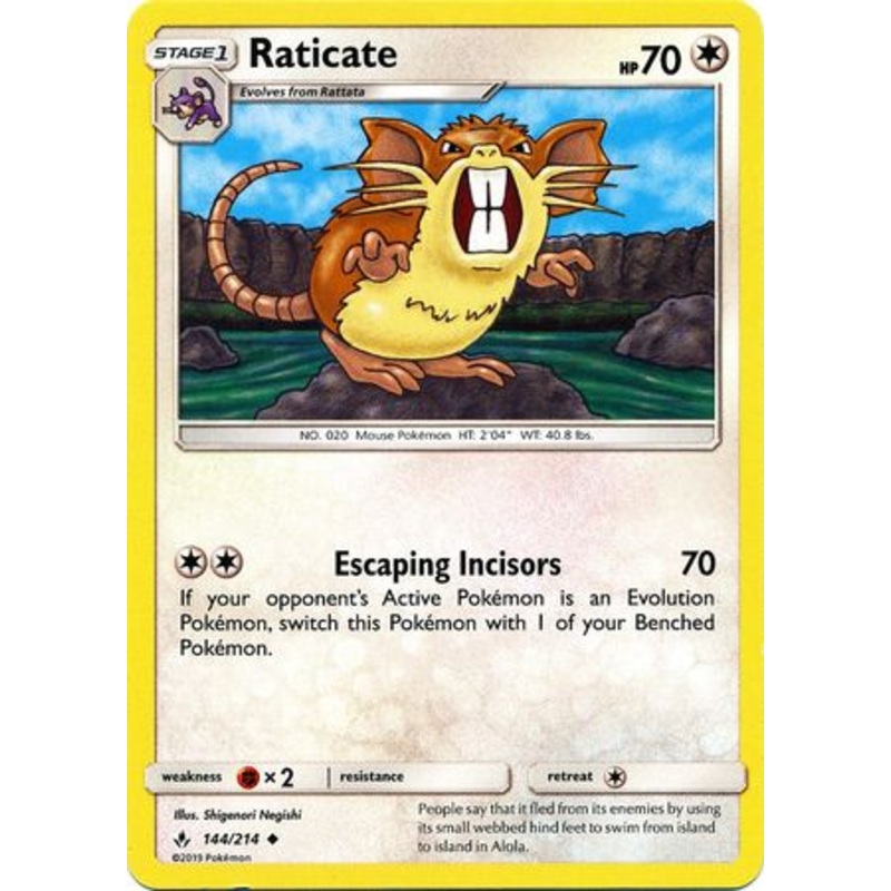 Pokemon Card Unbroken Bonds 144/214 Raticate Uncommon