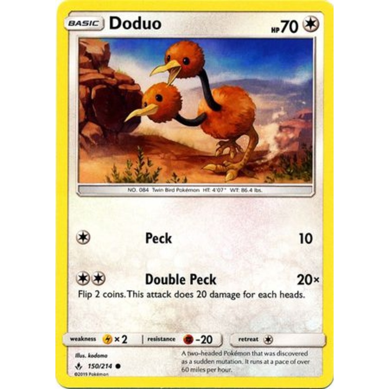 Pokemon Card Unbroken Bonds 150/214 Doduo Common