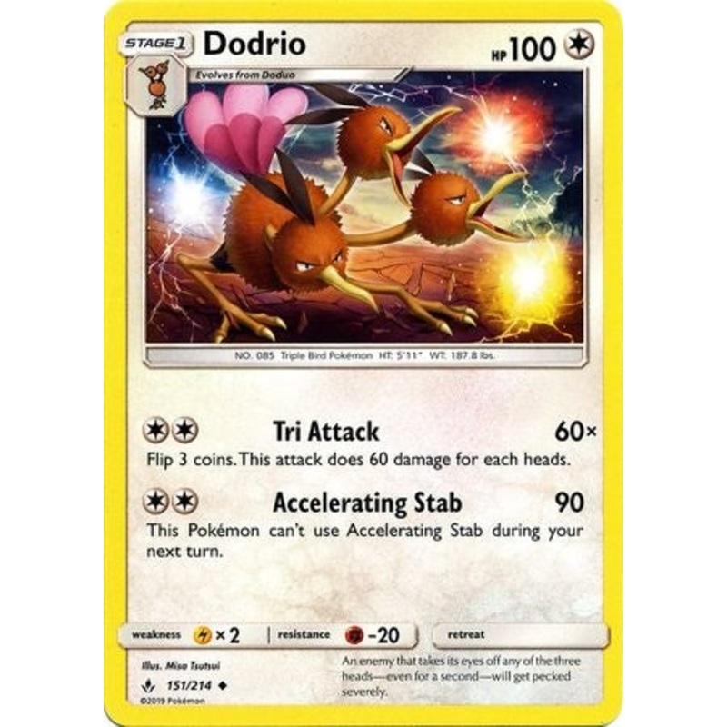 Pokemon Card Unbroken Bonds 151/214 Dodrio Uncommon