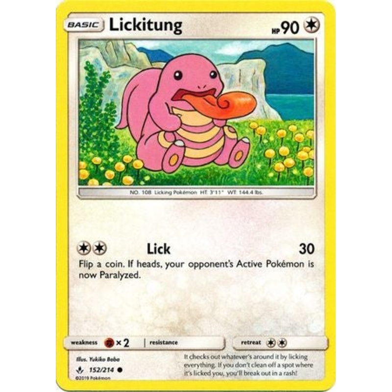Pokemon Card Unbroken Bonds 152/214 Lickitung Common