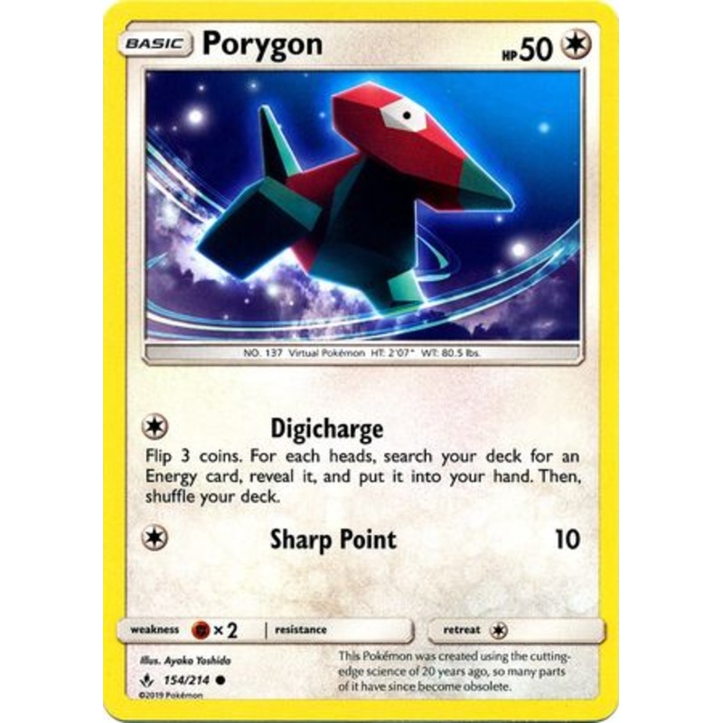 Pokemon Card Unbroken Bonds 154/214 Porygon Common