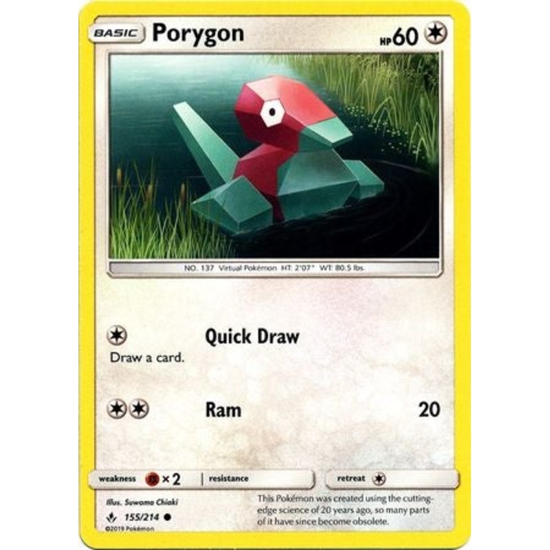 Pokemon Card Unbroken Bonds 155/214 Porygon Common