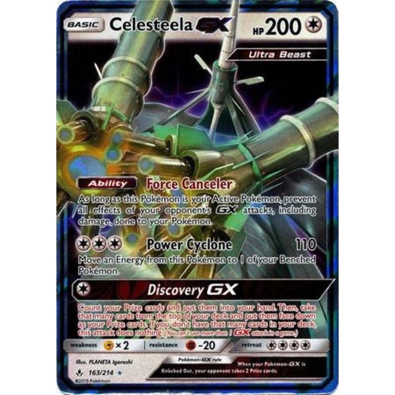 Pokemon Card Unbroken Bonds 163/214 Celesteela GX Ultra Rare
