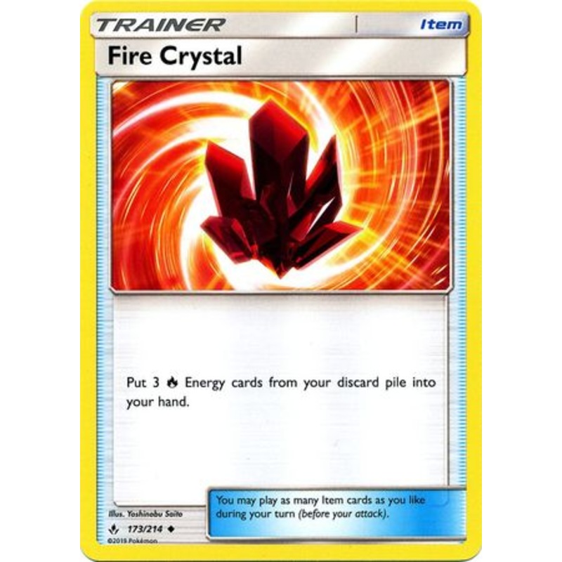 Pokemon Card Unbroken Bonds 173/214 Fire Crystal Item Uncommon