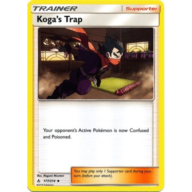 Pokemon Card Unbroken Bonds 177/214 Koga’s Trap Supporter Uncommon