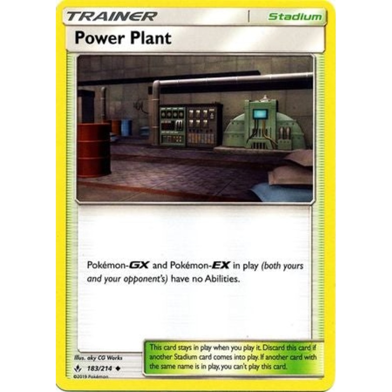 Pokemon Card Unbroken Bonds 183/214 Power Plant Stadium Uncommon