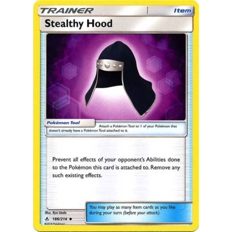 Pokemon Card Unbroken Bonds 186/214 Stealthy Hood Item Uncommon