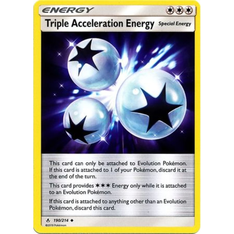 Pokemon Card Unbroken Bonds 190/214 Triple Acceleration Energy Uncommon