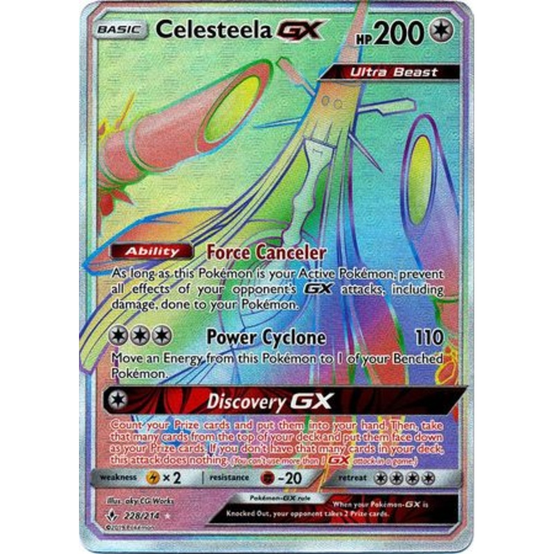 Pokemon Card Unbroken Bonds 228/214 Celesteela GX Hyper Rare