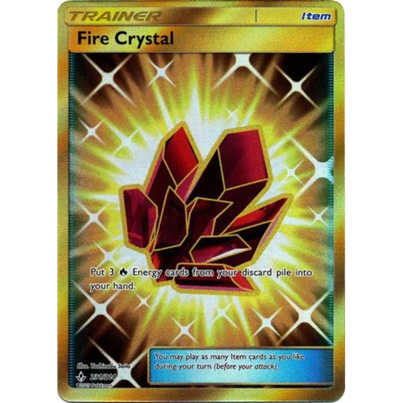 Pokemon Card Unbroken Bonds 231/214 Fire Crystal Item Secret Rare