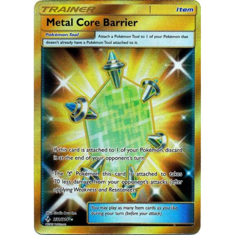 Pokemon Card Unbroken Bonds 232/214 Core Barrier Item Secret Rare