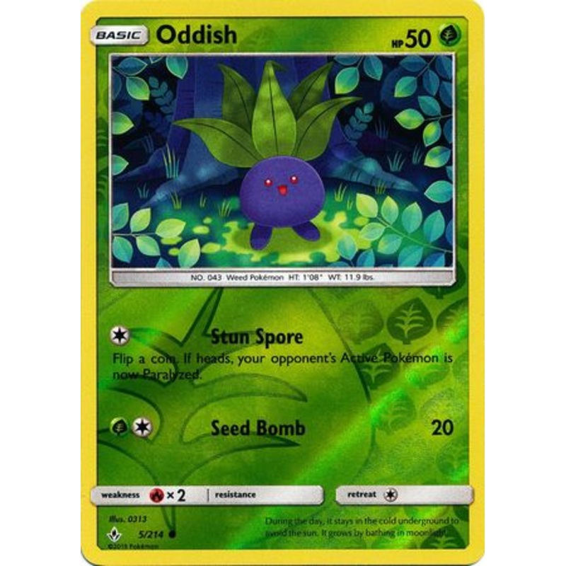 Pokemon Card Unbroken Bonds 5/214 005/214 Oddish Common Reverse Holo