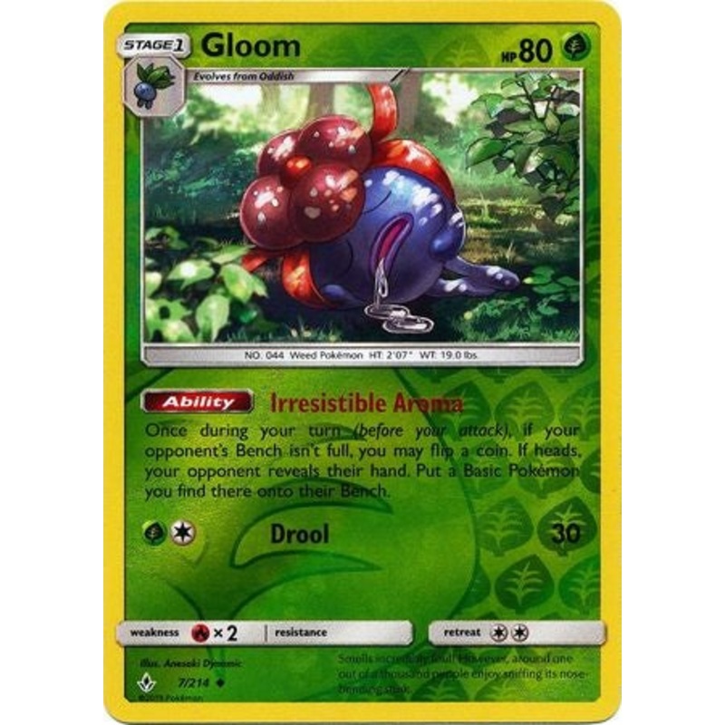 Pokemon Card Unbroken Bonds 7/214 007/214 Gloom Uncommon Reverse Holo