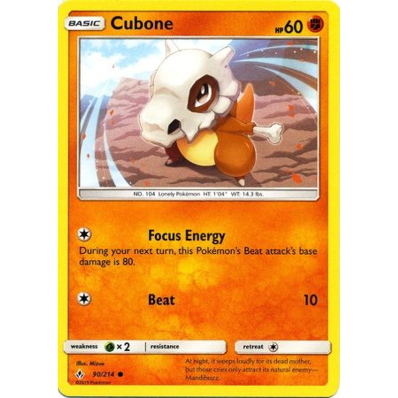 Pokemon Card Unbroken Bonds 90/214 090/214 Cubone Common