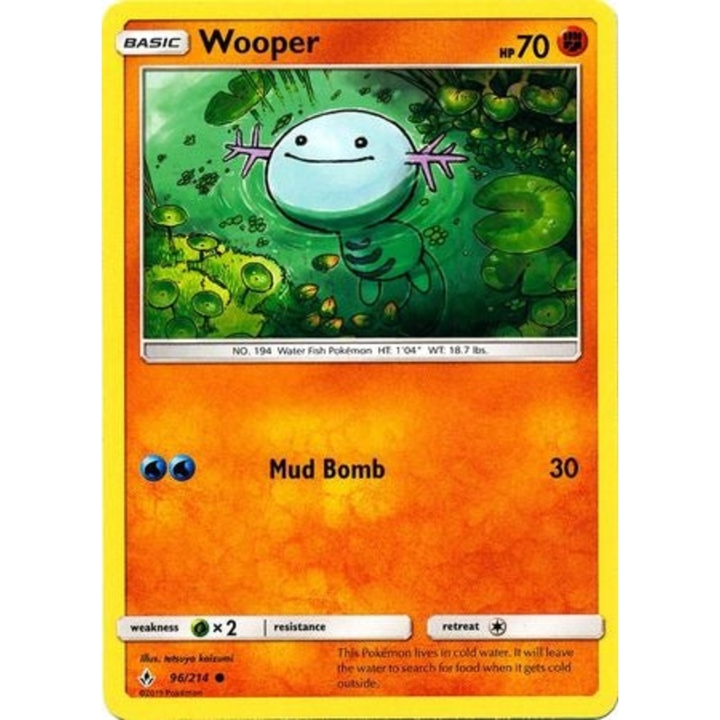 Pokemon Card Unbroken Bonds 96/214 096/214 Wooper Common