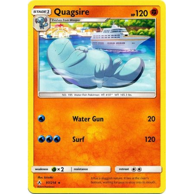 Pokemon Card Unbroken Bonds 97/214 097/214 Quagsire Rare