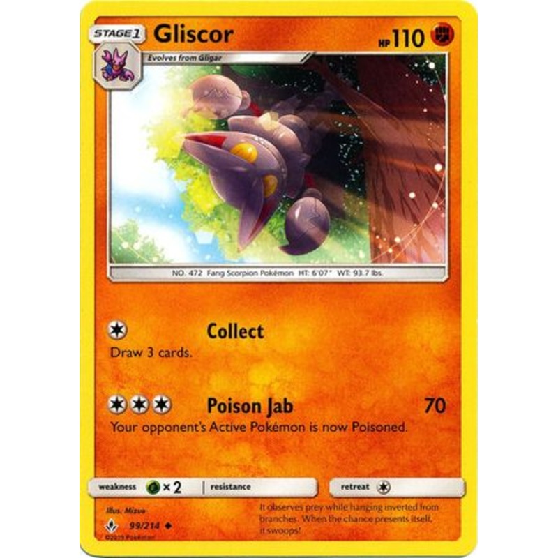Pokemon Card Unbroken Bonds 99/214 099/214 Gliscor Uncommon