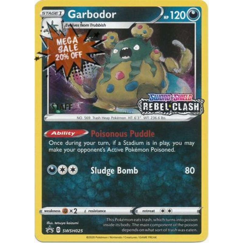 Pokemon Card SWSH Black Star Promos SWSH025 Garbodor Prerelease staff promo