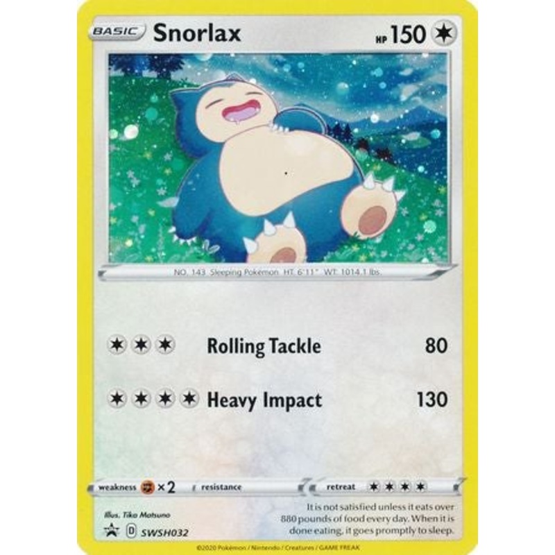 Pokemon Card SWSH Black Star Promos SWSH032 Snorlax