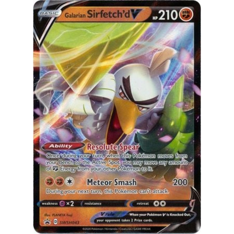 Pokemon Card SWSH Black Star Promos SWSH043 Galarian Sirfetch’d V